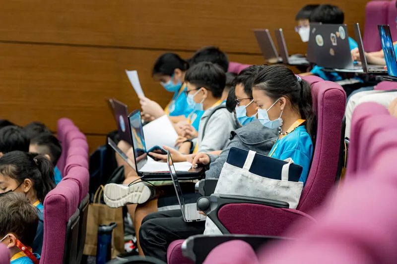 Students coding